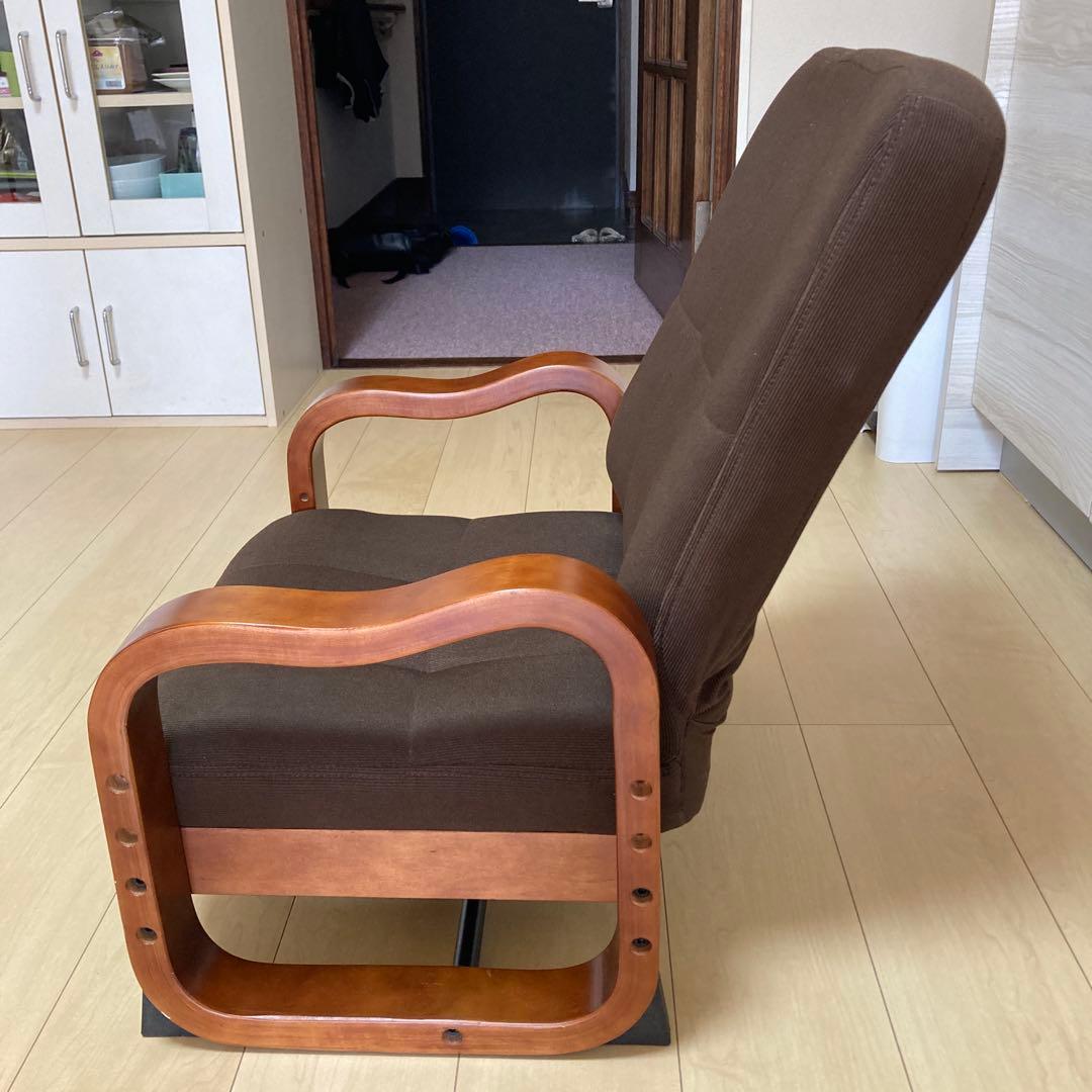 ブラウン ローチェア クッション付き
