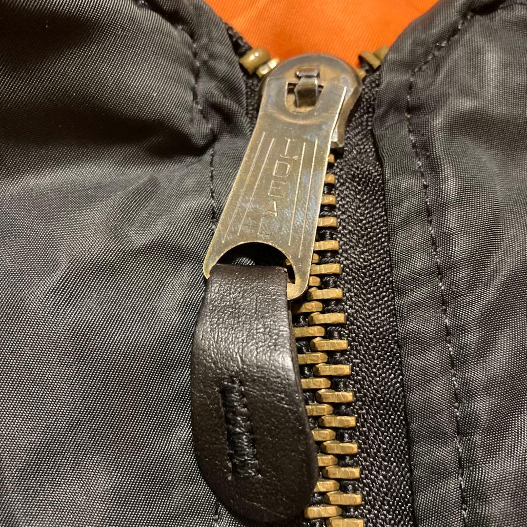 80s アルファ　MA-1 ブラック　IDEALジップ　アイデアルジップ