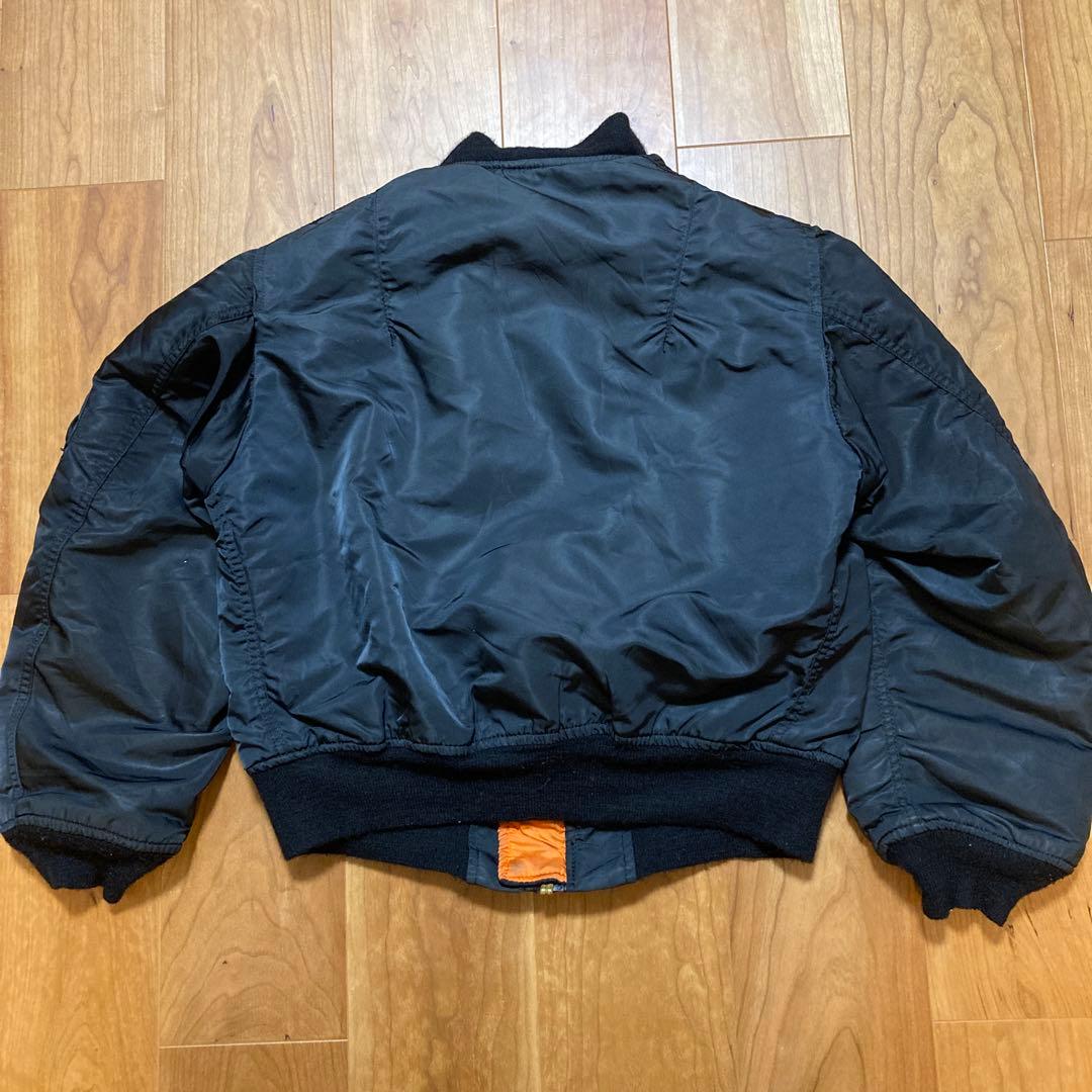 80s アルファ　MA-1 ブラック　IDEALジップ　アイデアルジップ