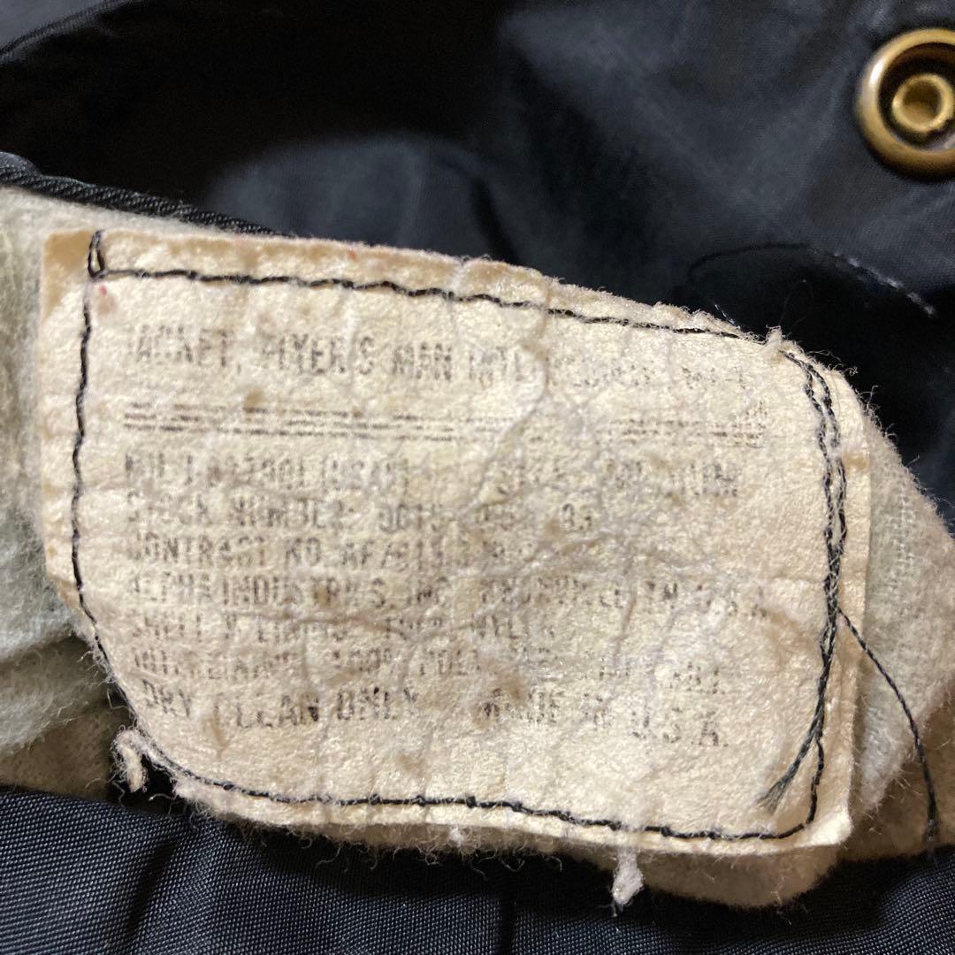 80s アルファ　MA-1 ブラック　IDEALジップ　アイデアルジップ