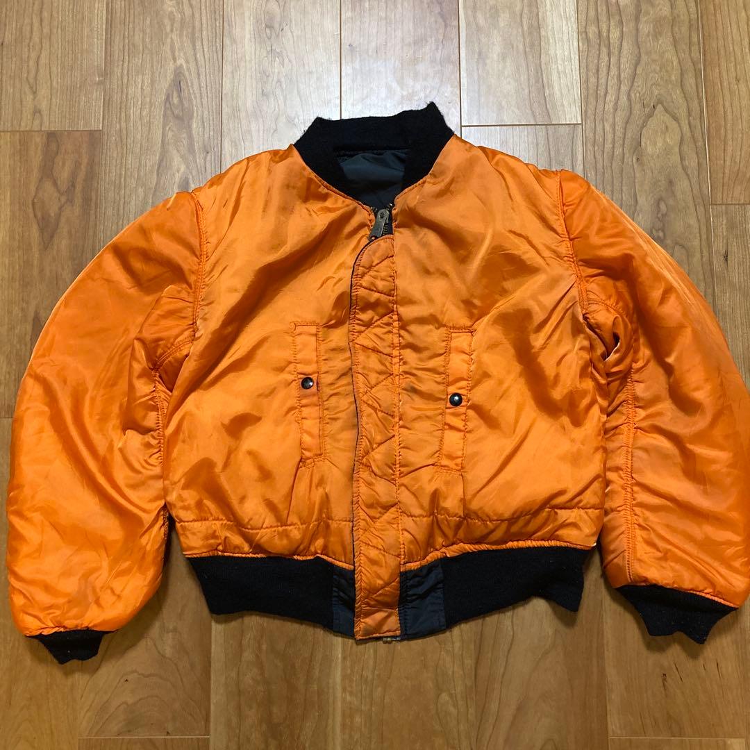 80s アルファ　MA-1 ブラック　IDEALジップ　アイデアルジップ