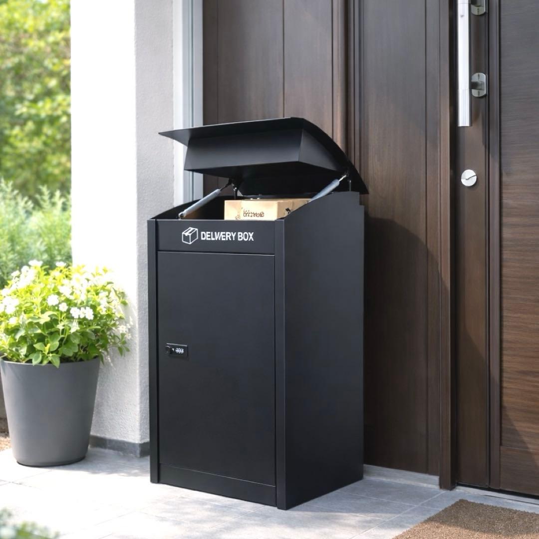 宅配ボックス 大容量 置き型 防盗 ダイヤル式 ブラック monowa