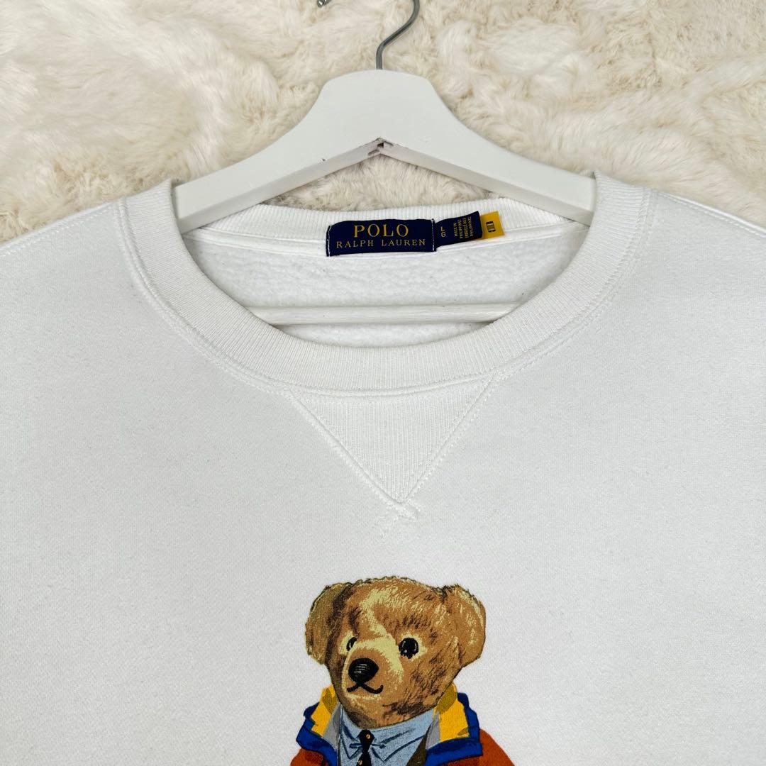 ✨現行✨美品✨ポロベアプリント ポロラルフローレン ホワイト スウェット L