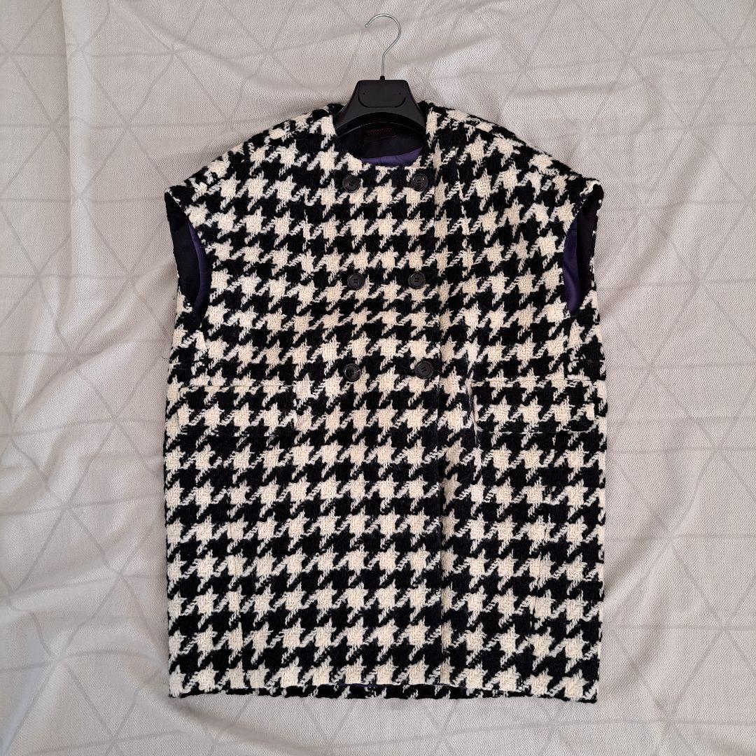 美品 トゥモローランドコレクション ラルジュハウンドトゥース ミドルフレンチジレ