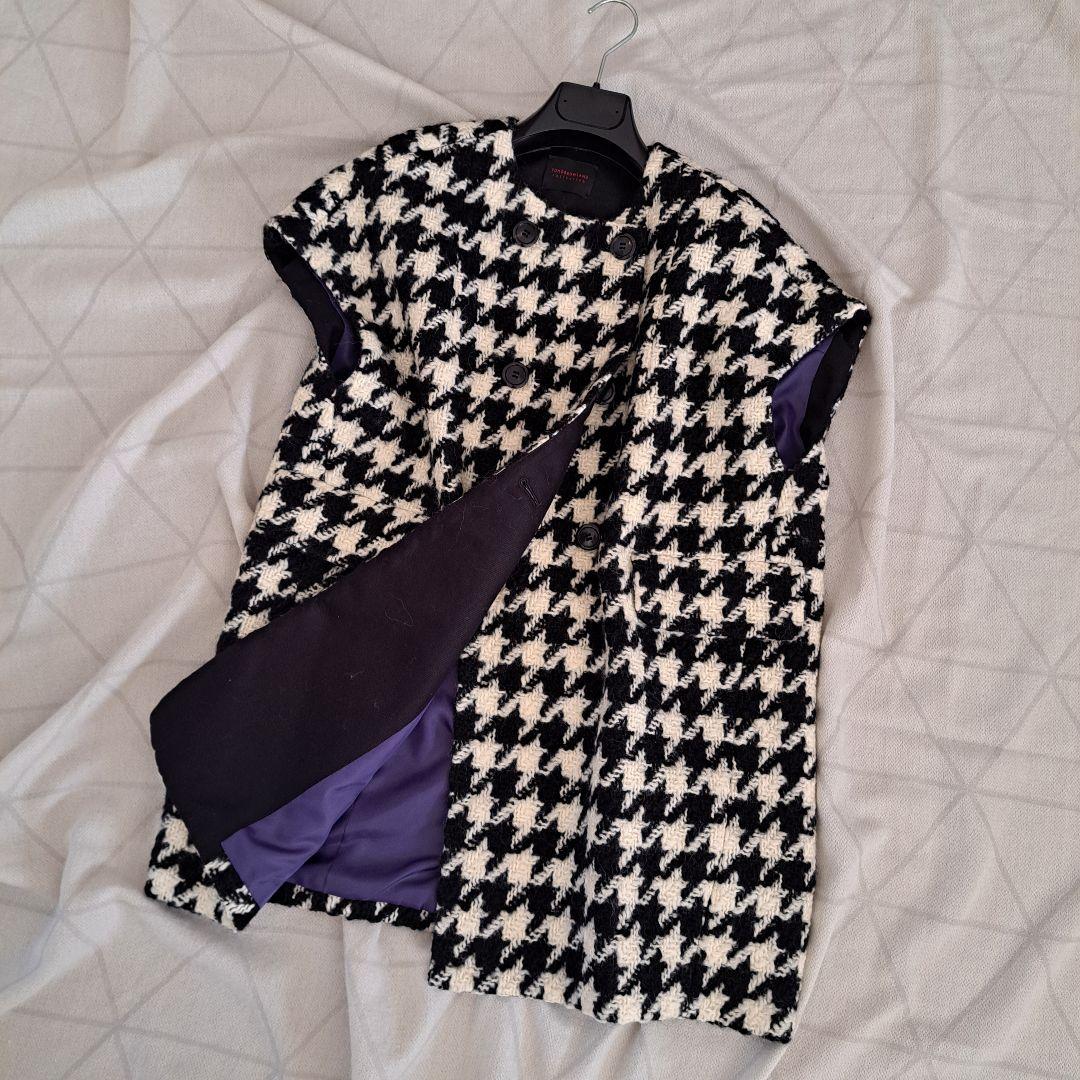 美品 トゥモローランドコレクション ラルジュハウンドトゥース ミドルフレンチジレ