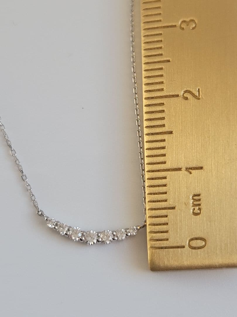 美品★4℃ K10 WG ネックレス ペンダント ジルコニア