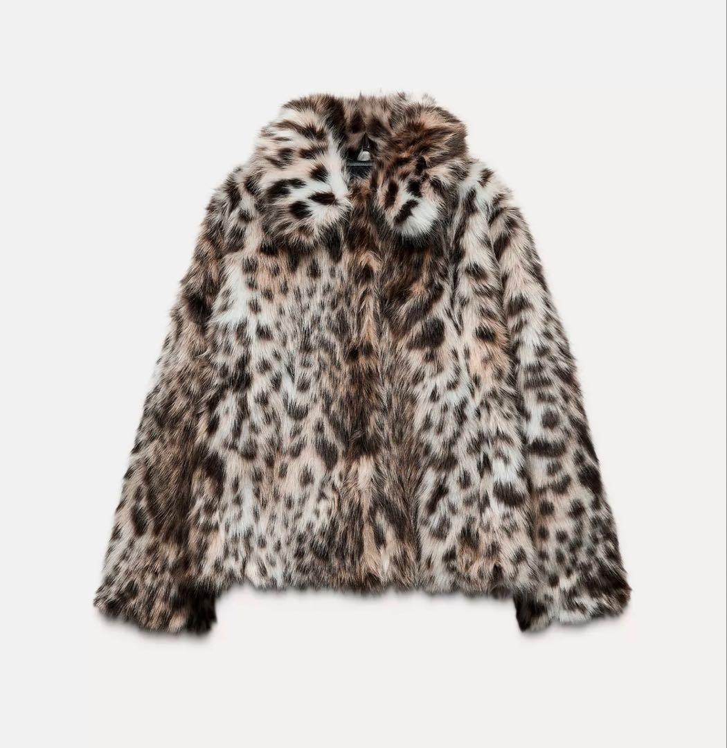 ZARA ヒョウ柄ファーコート