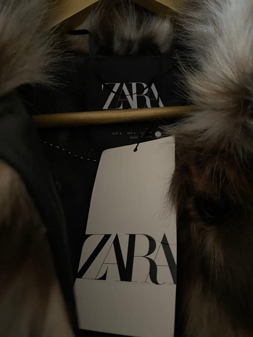 ZARA ヒョウ柄ファーコート