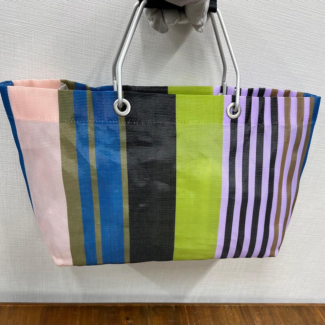 MARNI フラワーカフェ ストライプバッグ ミレグリーン マルニマーケット
