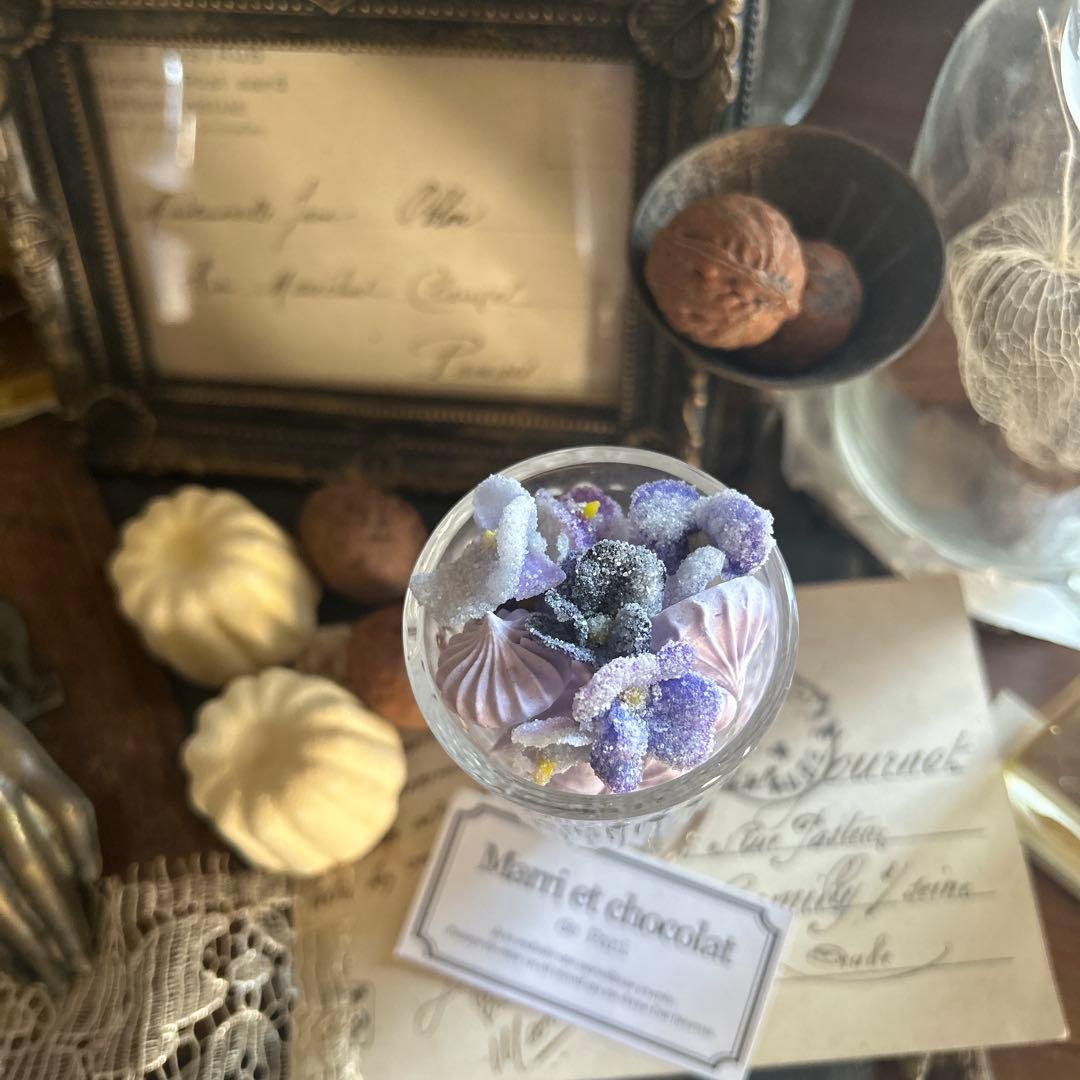 フェイクスイーツ すみれの砂糖づけ スイーツデコレーションカップ ラスト1個