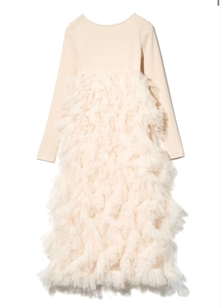 新品 NOTRE émor ruffle tulle dress ノートルエモア
