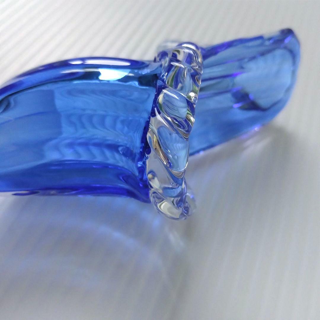 イタリア Murano ムラーノ ガラス オブジェ 置物 靴 ブルー ハイヒール