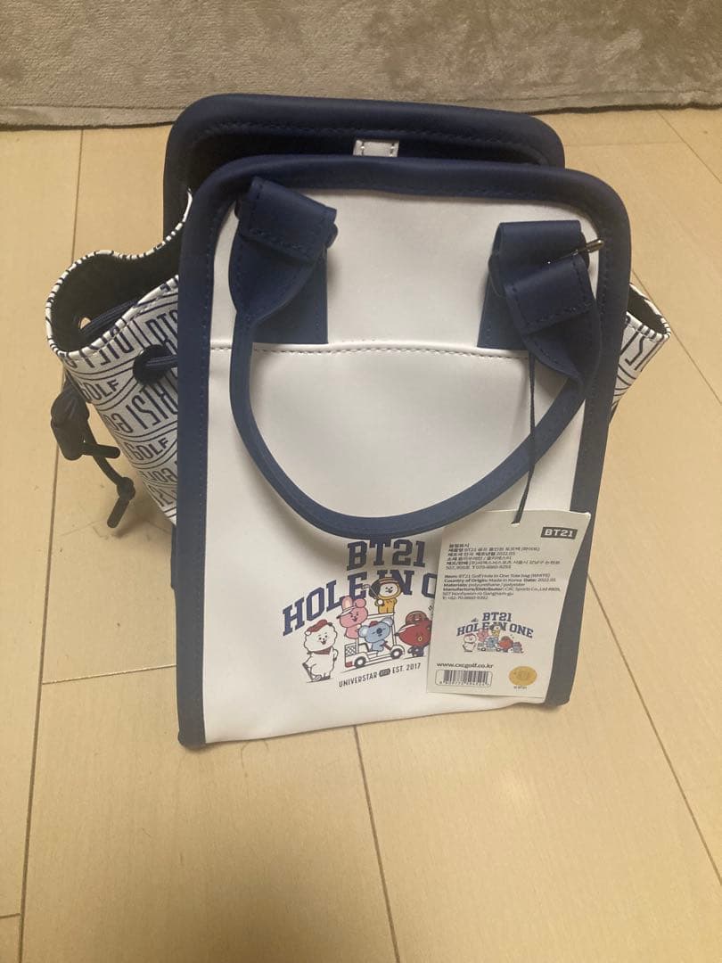 【新品】BT21 GOLF HOLE IN ONE ミニ トートバッグ　ホワイト