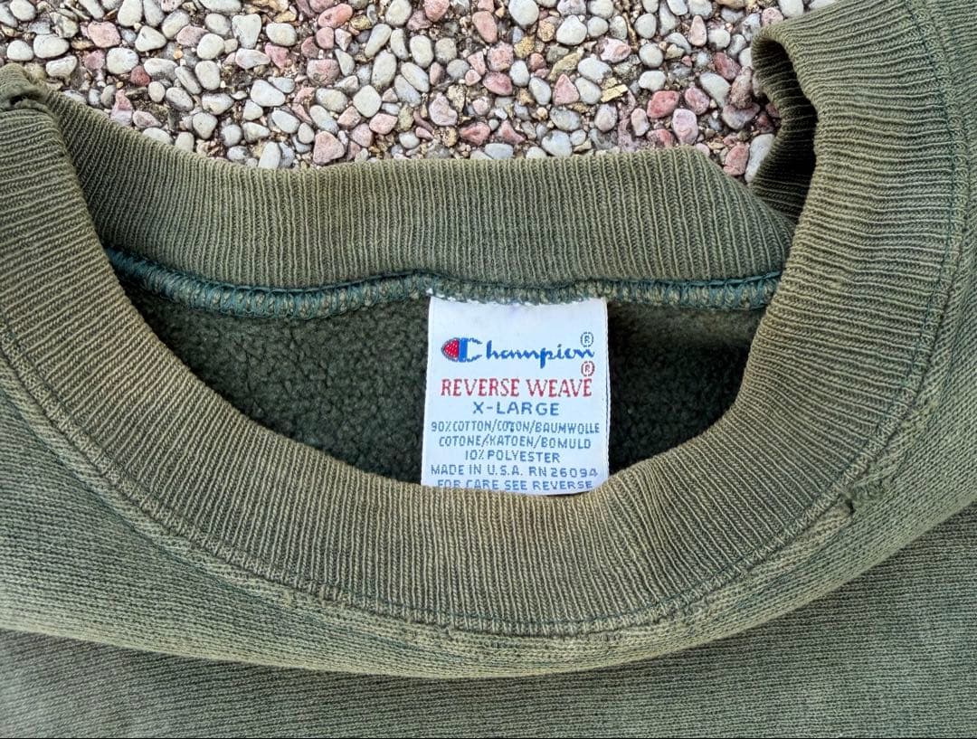 90s champion リバースウィーブ　usa製　グリーン　フェード