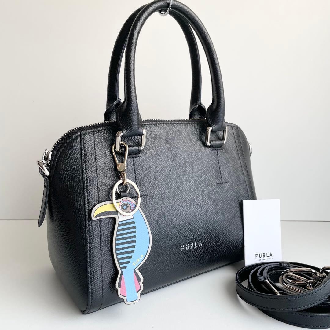 フルラ FURLA ハンドバッグ 2way ネクスト レザー ブラック ほぼ新品
