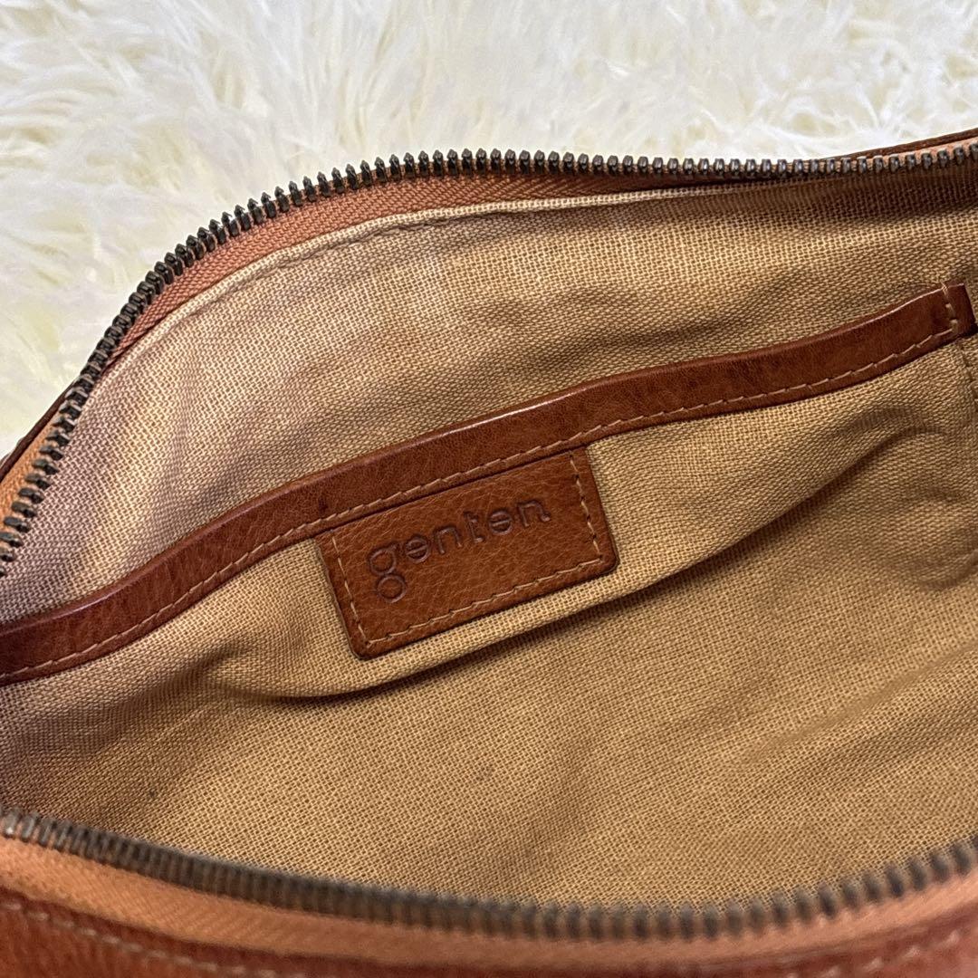 ⭐︎晴れの日さま専用です⭐︎ ゲンテン genten ボディバッグ シボ ブラウン