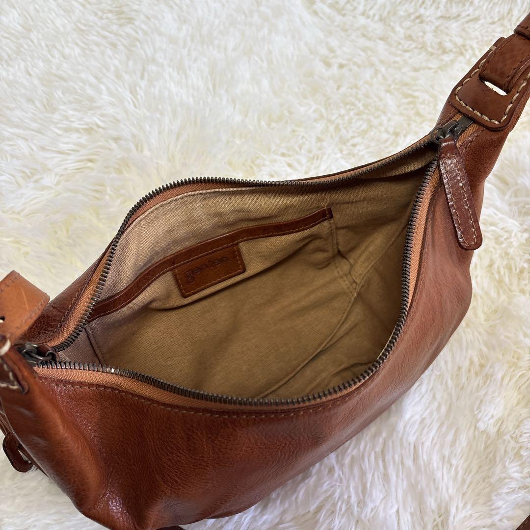 ⭐︎晴れの日さま専用です⭐︎ ゲンテン genten ボディバッグ シボ ブラウン