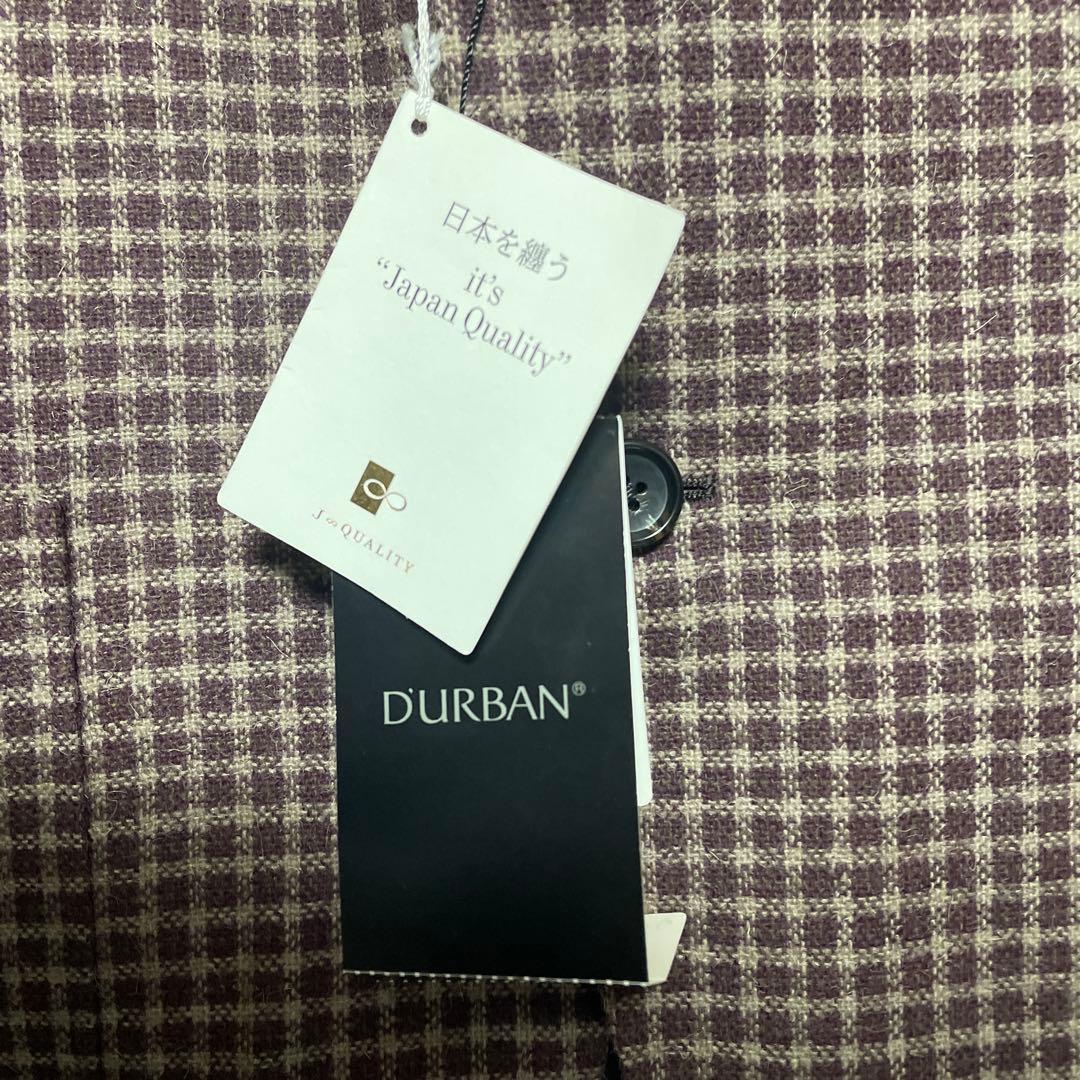 新品定価75,900円【ダーバン】日本製アルパカ混ウールチェック2Bジャケット