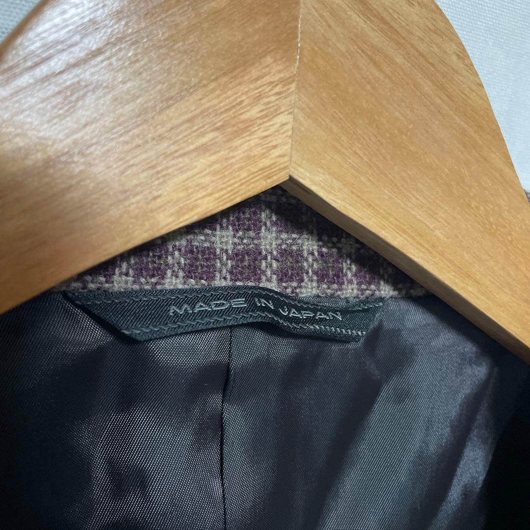 新品定価75,900円【ダーバン】日本製アルパカ混ウールチェック2Bジャケット