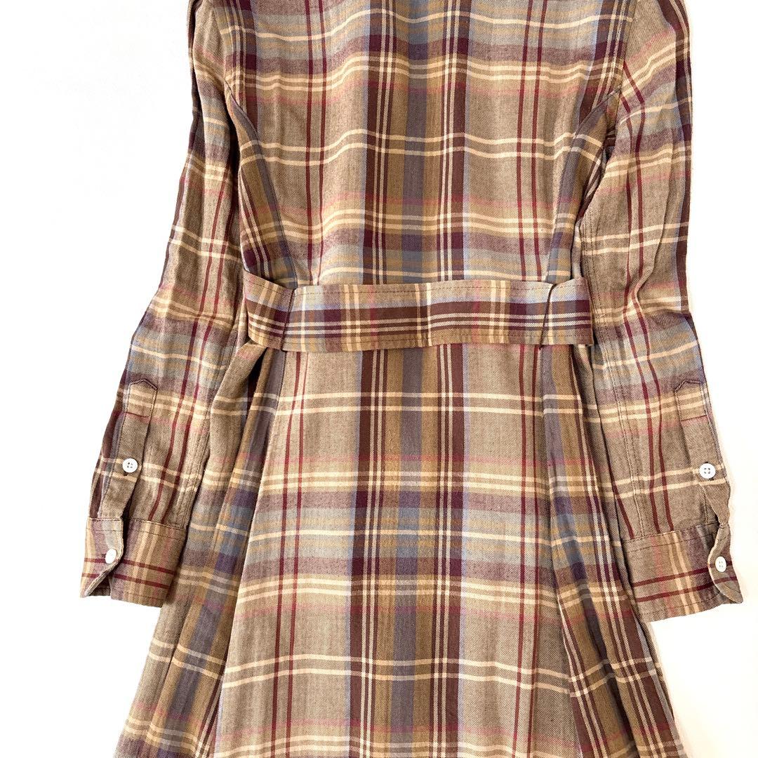 ポロラルフローレン チェック シャツ ワンピース ベルト ロング マキシ丈