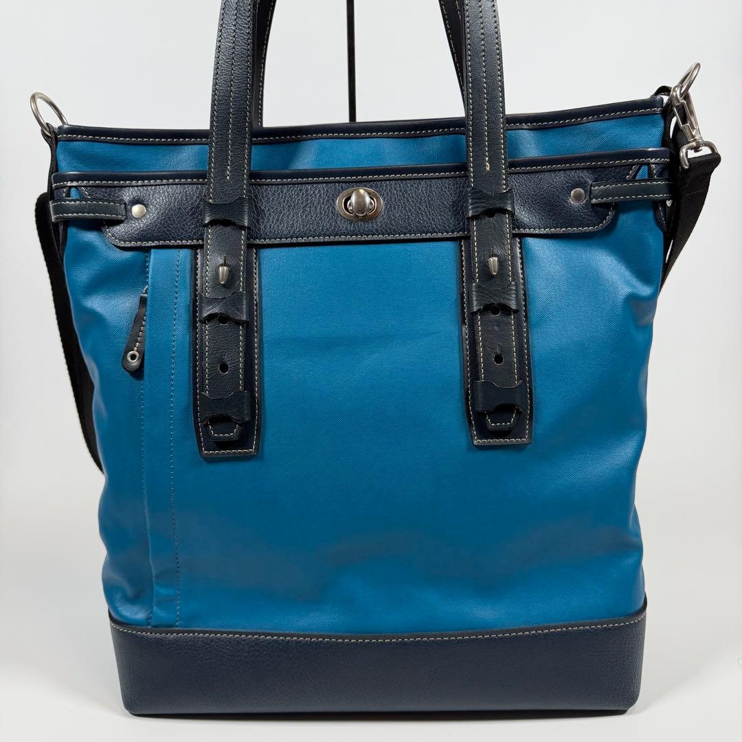 【極美品】豊岡鞄　craftsmanship ビジネスバッグ　2way ブルー系