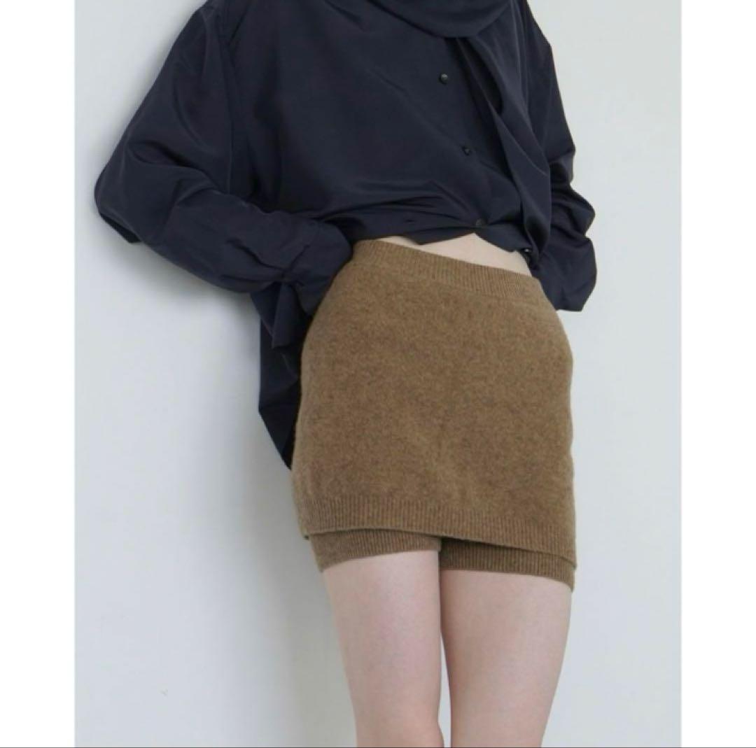 クラネ　ヤクミニスカート　ブラウン　2 CLANE