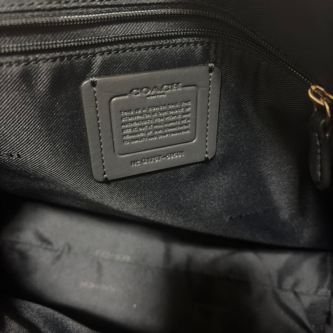 新品COACH 黒 レザー ハンドバッグ
