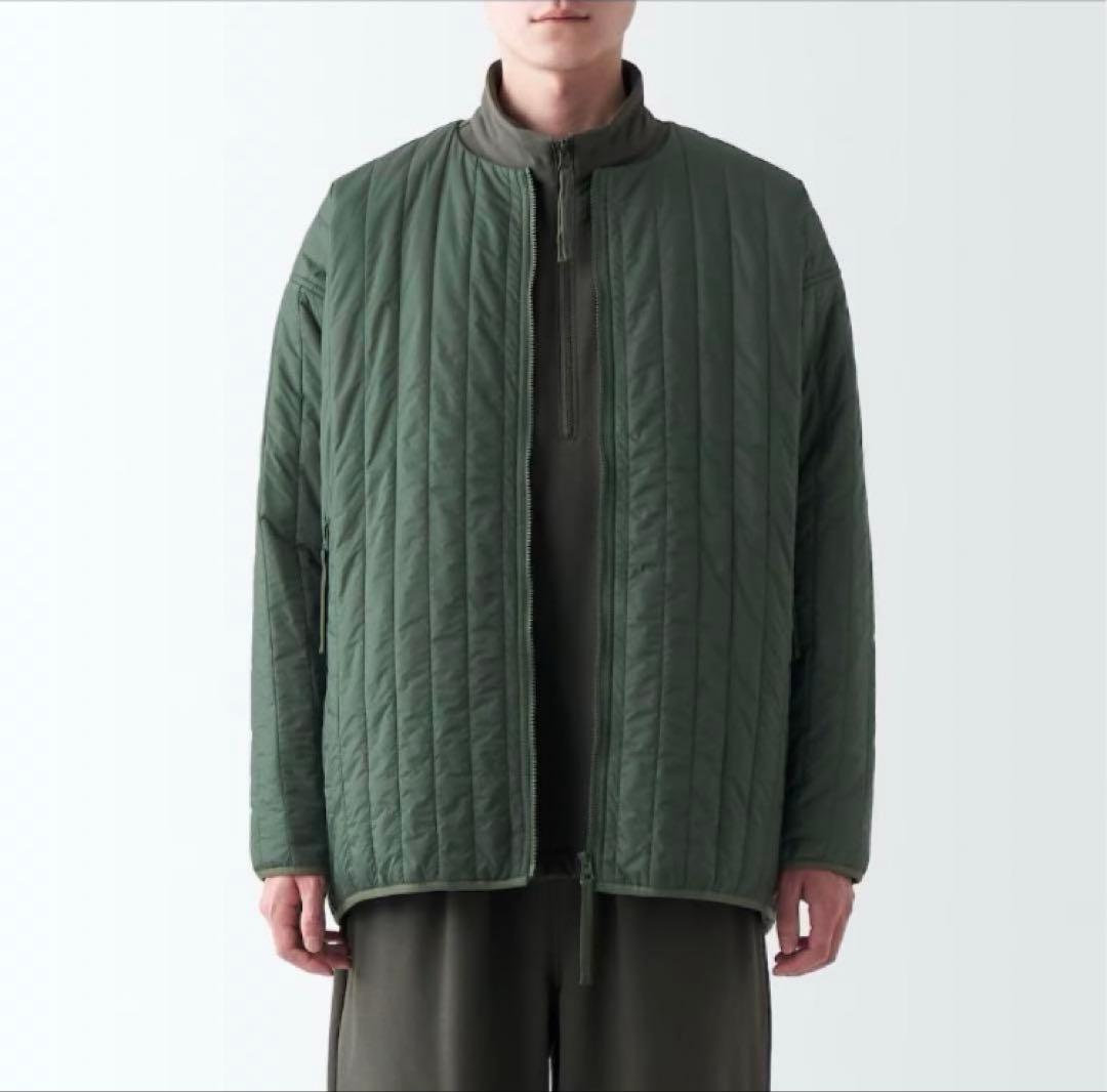 無印良品 muji labo 撥水中わたジャケット カーキ グリーン XL