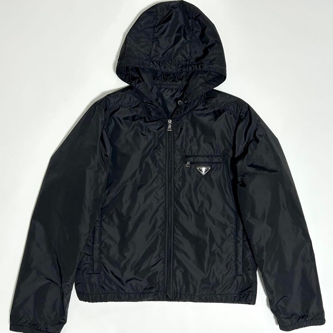 PRADA プラダ 中綿 ナイロンジャケット BLK トライアングルロゴ M