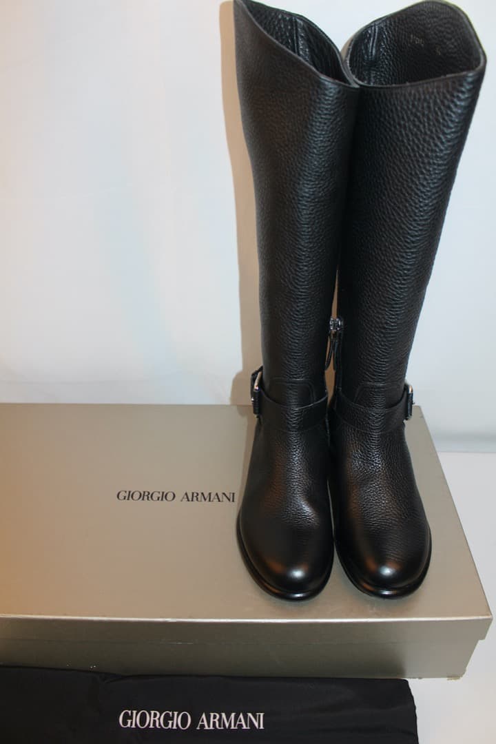 16万円新品GIORGIO ARMANIジョルジオアルマーニ ロングブーツ36黒