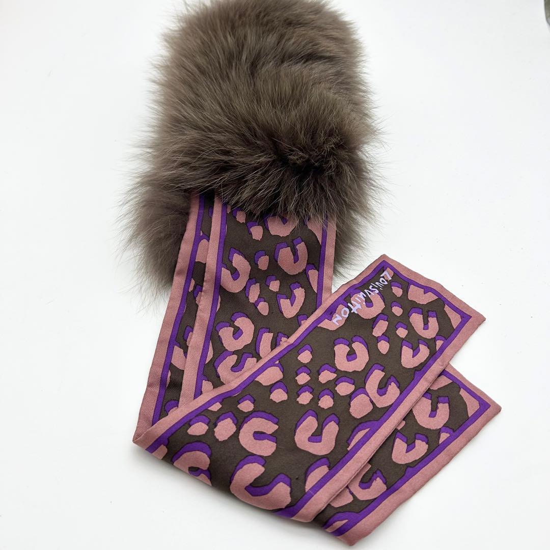 極美品　ルイヴィトン ファー fox マフラー　バンドー　フリュール