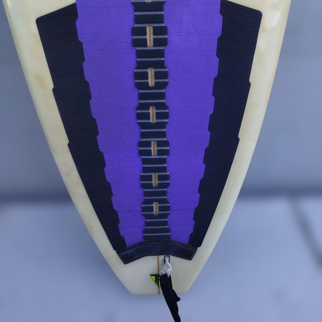 ショートボード クリーム色 紫デッキパッド190cm