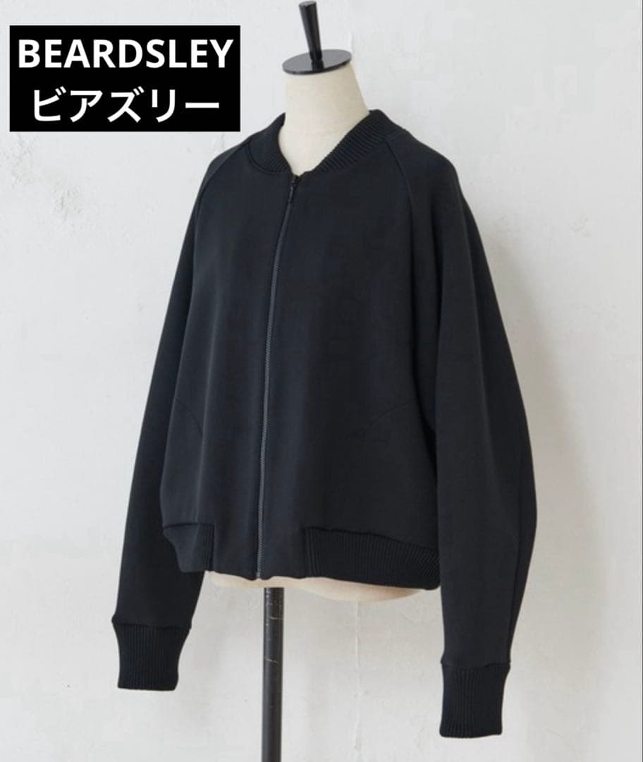 定価44000円 ビアズリー ZIPニットブルゾン ショートジャケット 黒
