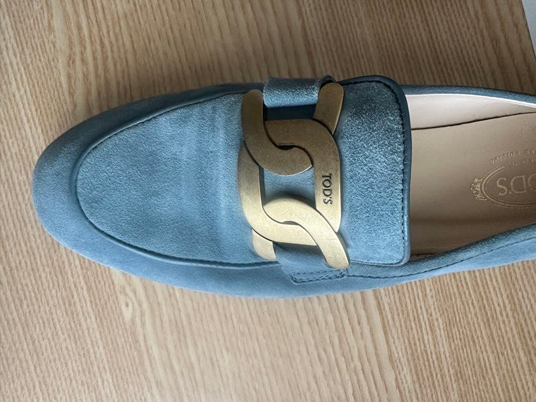TOD'S スエード ローファー 青
