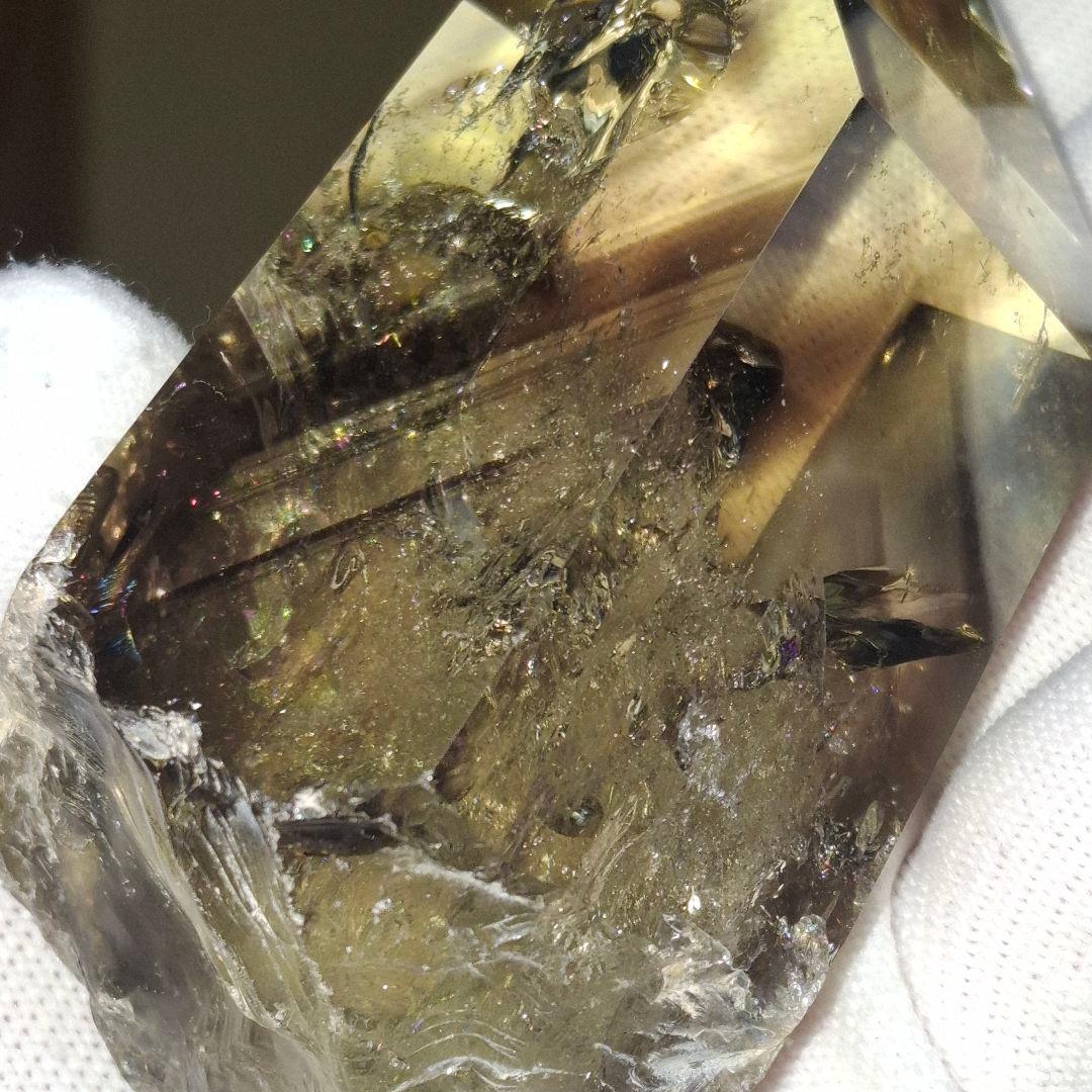 天然石✨️スモーキーシトリン　ゼウス　ポイント✨️虹ギラギラファントムあり台座付