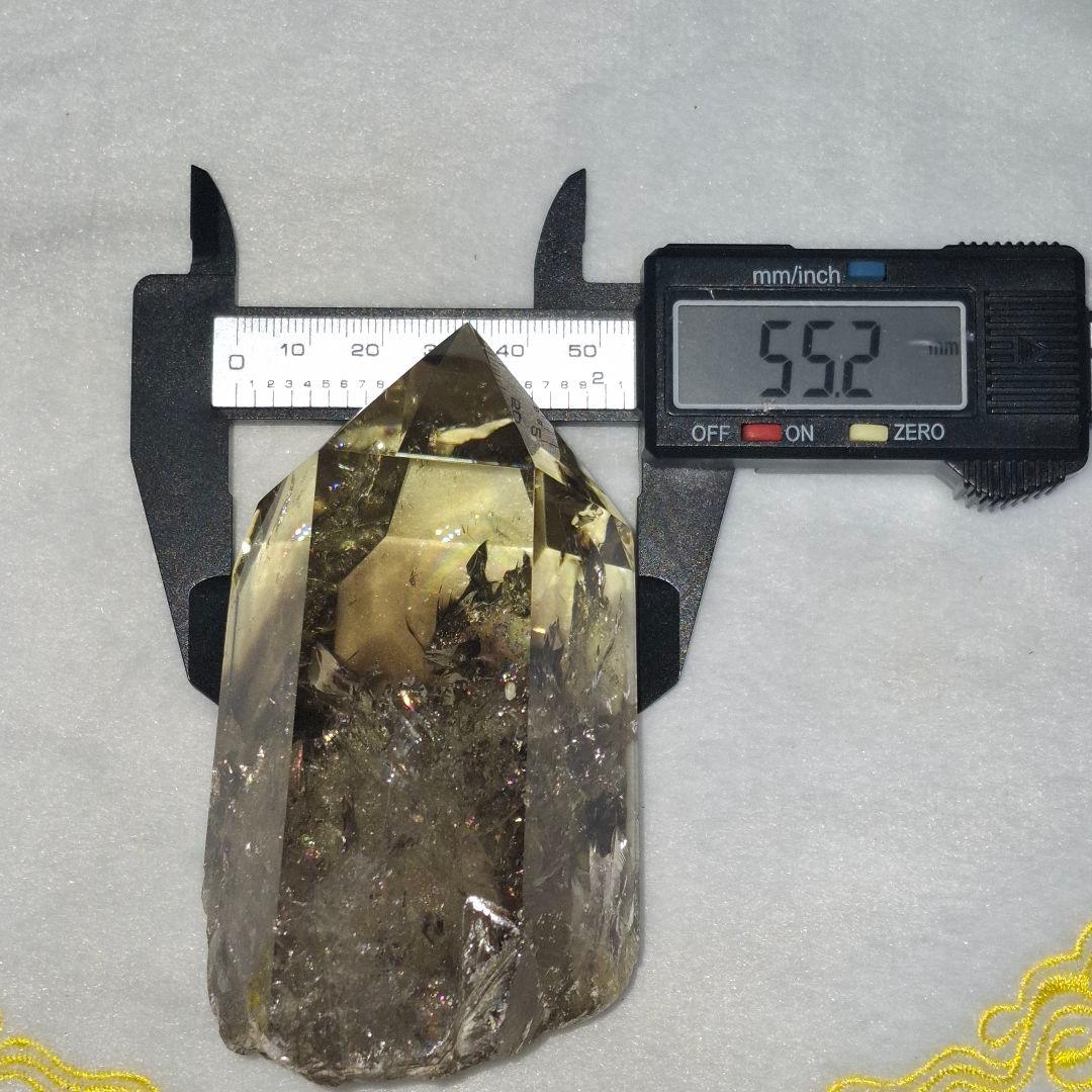 天然石✨️スモーキーシトリン　ゼウス　ポイント✨️虹ギラギラファントムあり台座付