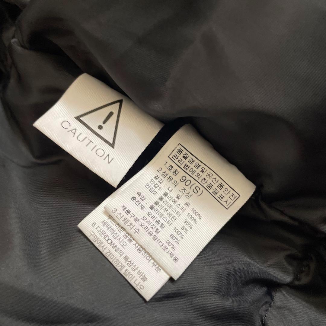 Sノースフェイスマットブラックベージュミドル丈ダウンジャケットコートパーカ