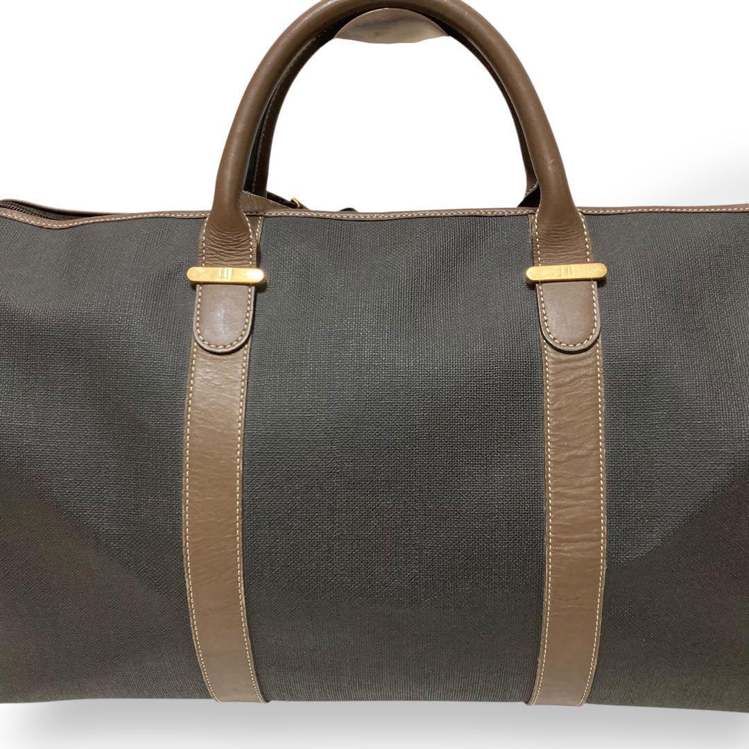 【美品】ダンヒル　ボストンバッグ　トラベル　PVC レザー　大容量　ヴィンテージ