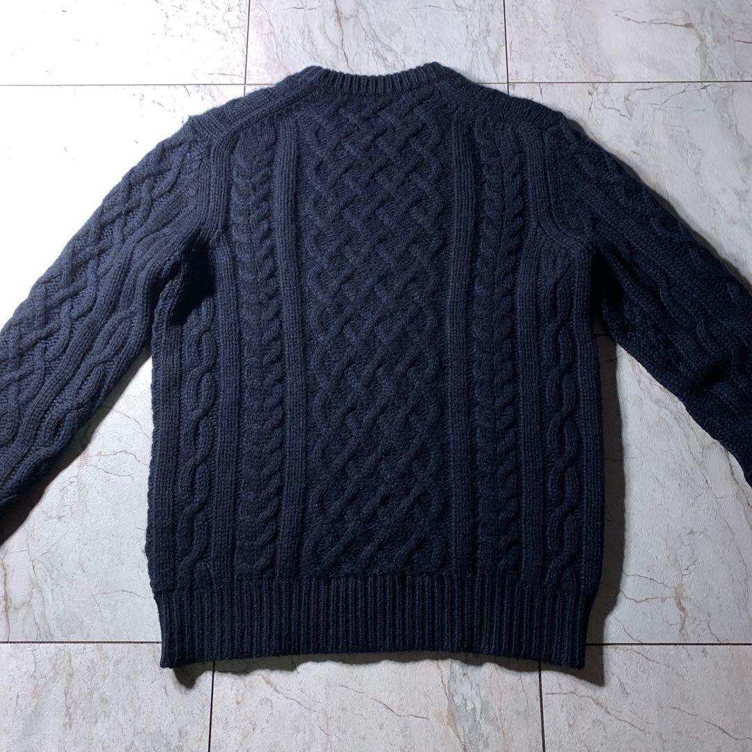 トゥモローランド カシミヤ100% フィッシャーマンセーター アランニット 紺