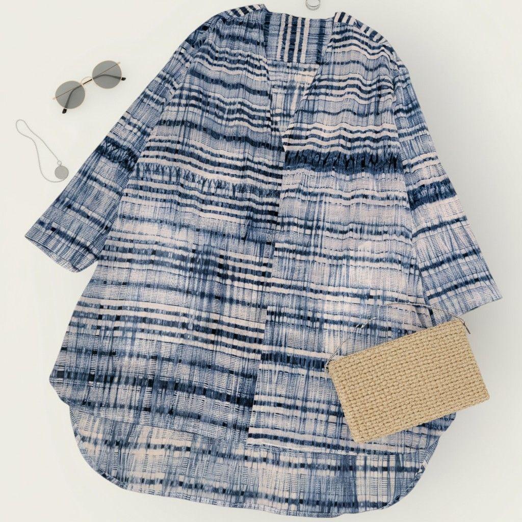 壺草苑　藍染　チュニック　ロングシャツ　天然藍灰汁発酵建　日本製　羽織り