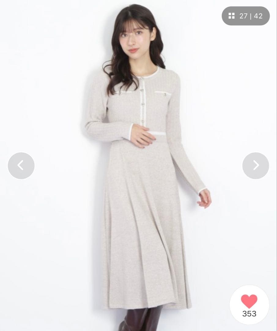 JILL by JILLSTUART ラメツイード配色ニットワンピース