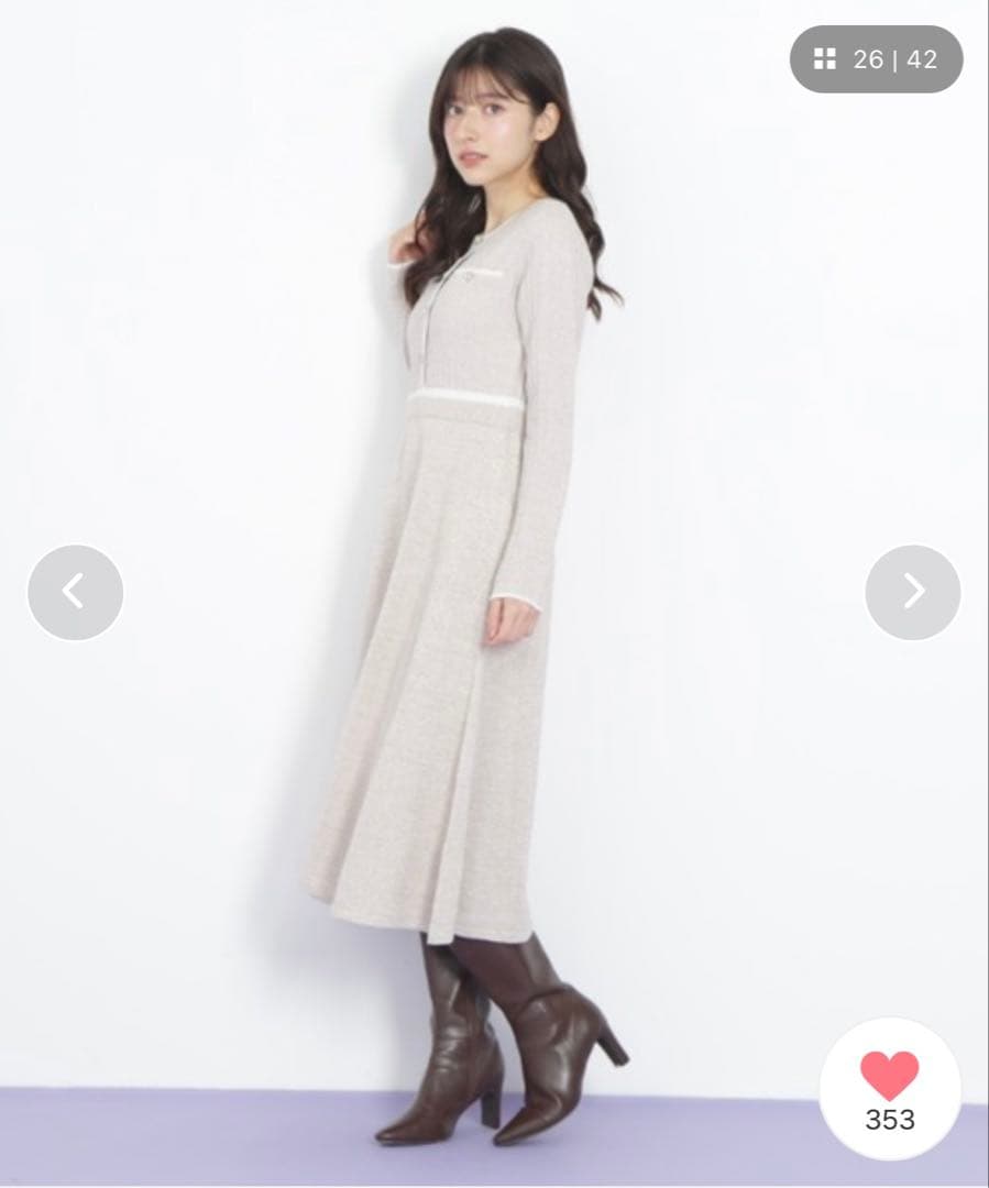 JILL by JILLSTUART ラメツイード配色ニットワンピース