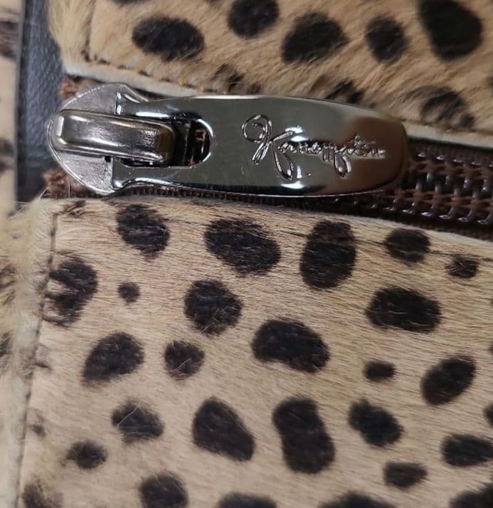 銀座カネマツ アニマルパターンロングブーツ 24.0　ハラコ　クロコダイル