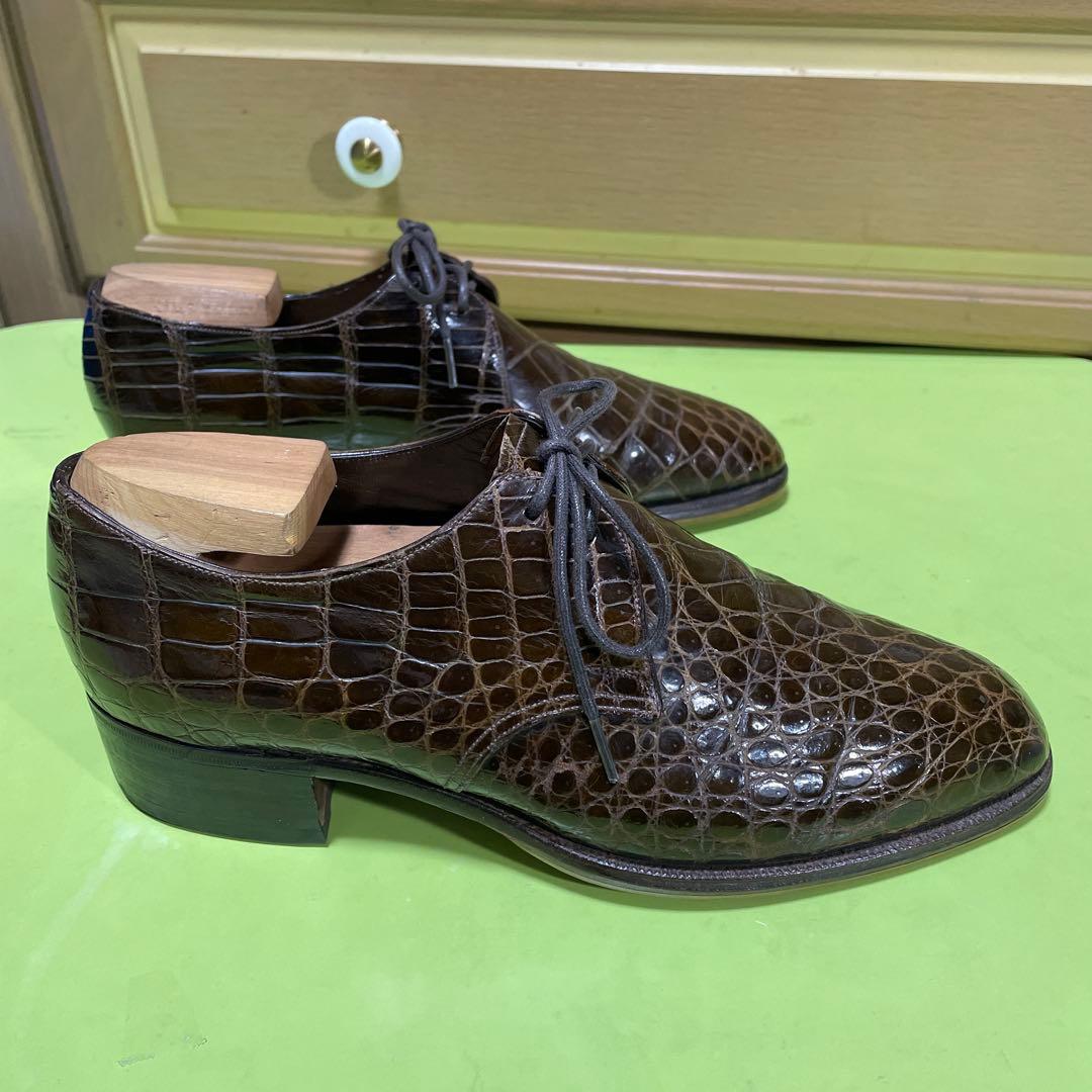 クロコ革靴　ブラウン　ビンテージシューズ　サイズ5〜5.5