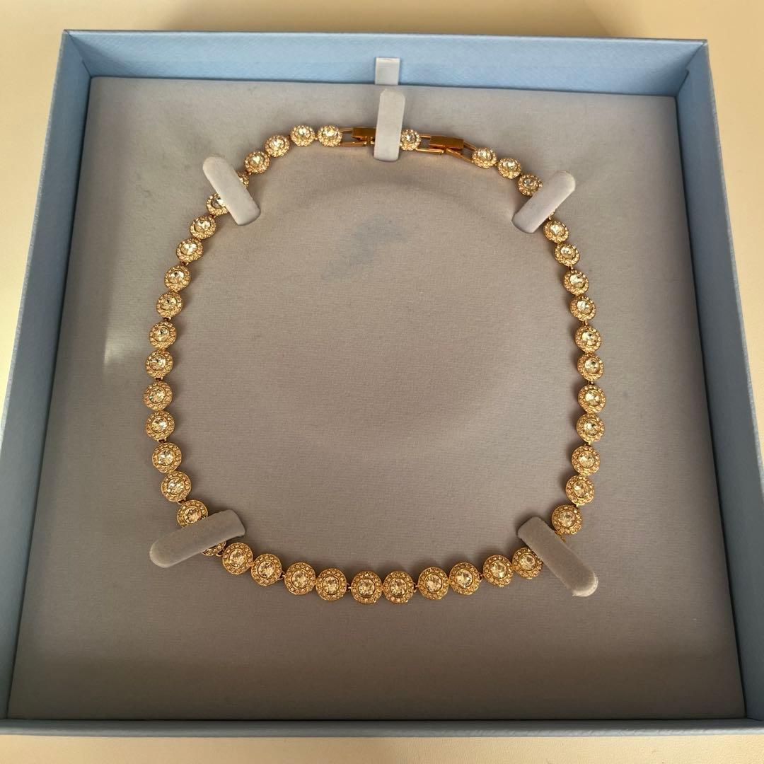 swarovski Una Angelic ネックレス　ラウンドカット ゴールド