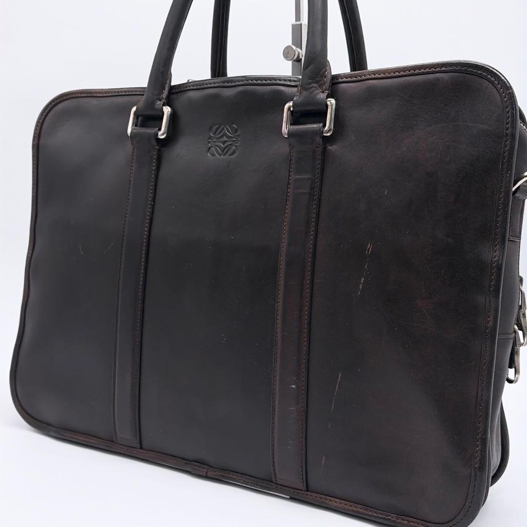 LOEWE ロエベ ビジネスバック アナグラム ブリーフケース ブラウン