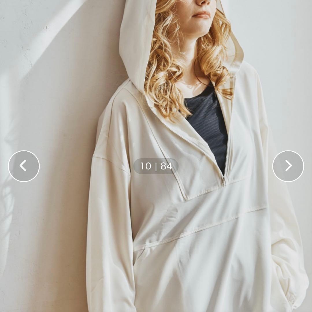 ポケット付きハーフジップラッシュパーカー＋リブタンキニ水着+レギンス5点セット