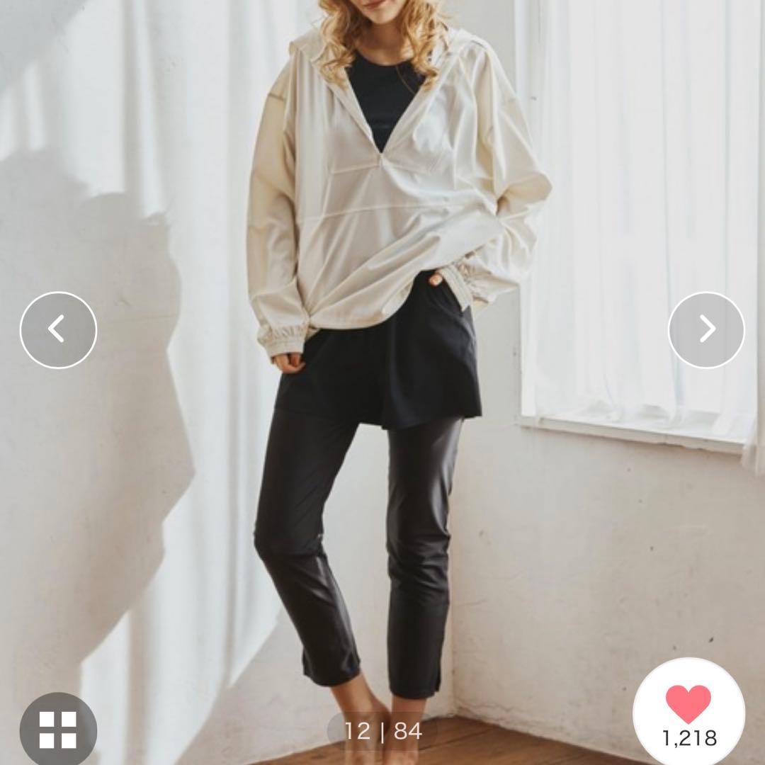 ポケット付きハーフジップラッシュパーカー＋リブタンキニ水着+レギンス5点セット