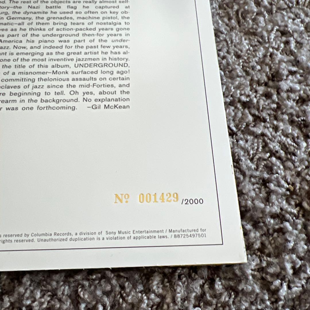 Thelonious Monk / undeground 2000枚限定