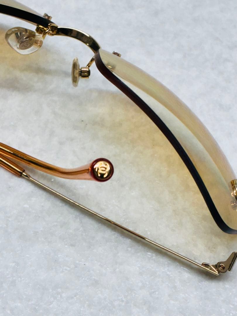 希少美品CHANEL シャネル ココマーク リムレス サングラス ラインストーン